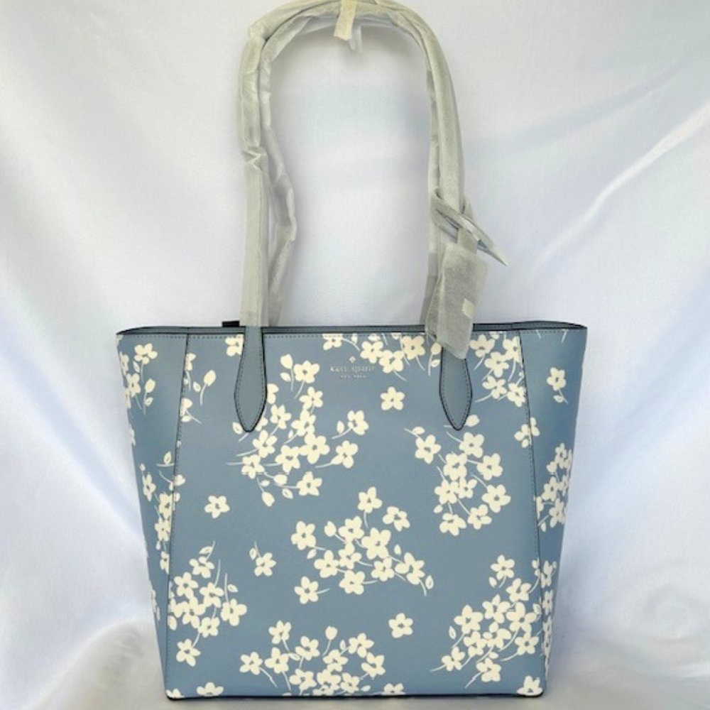 KATE SPADE NEW YORK Dana Sweet Flora Tote,  Muted Blue Floral Print, New w/ Tag